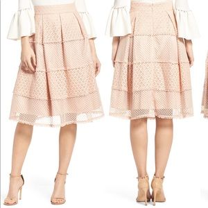 NWOT Eliza J Banded Lace Midi Skirt